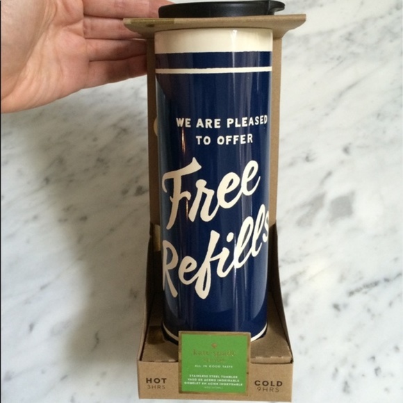 New in Box | Kate Spade "Free Refills" Tumbler - Picture 2 of 4